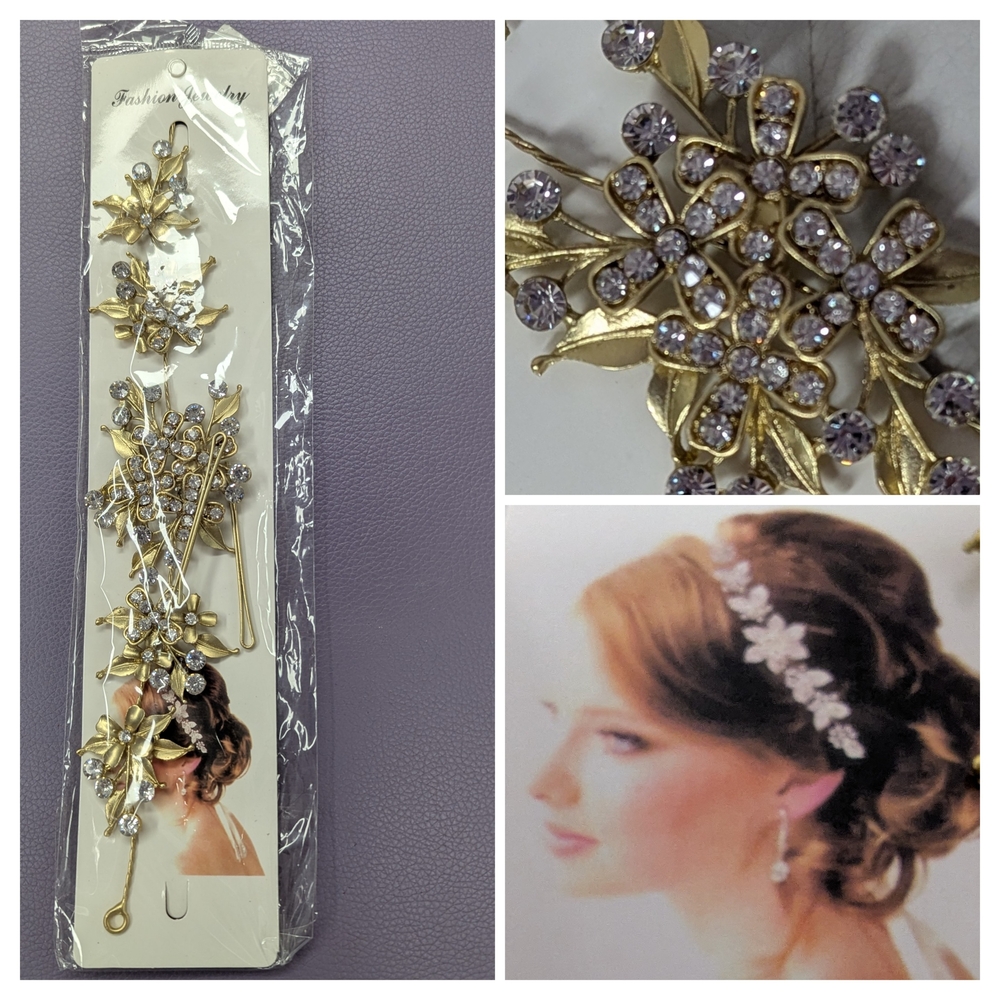 Fashion Jewelry Gold Crystal Hair Accessory